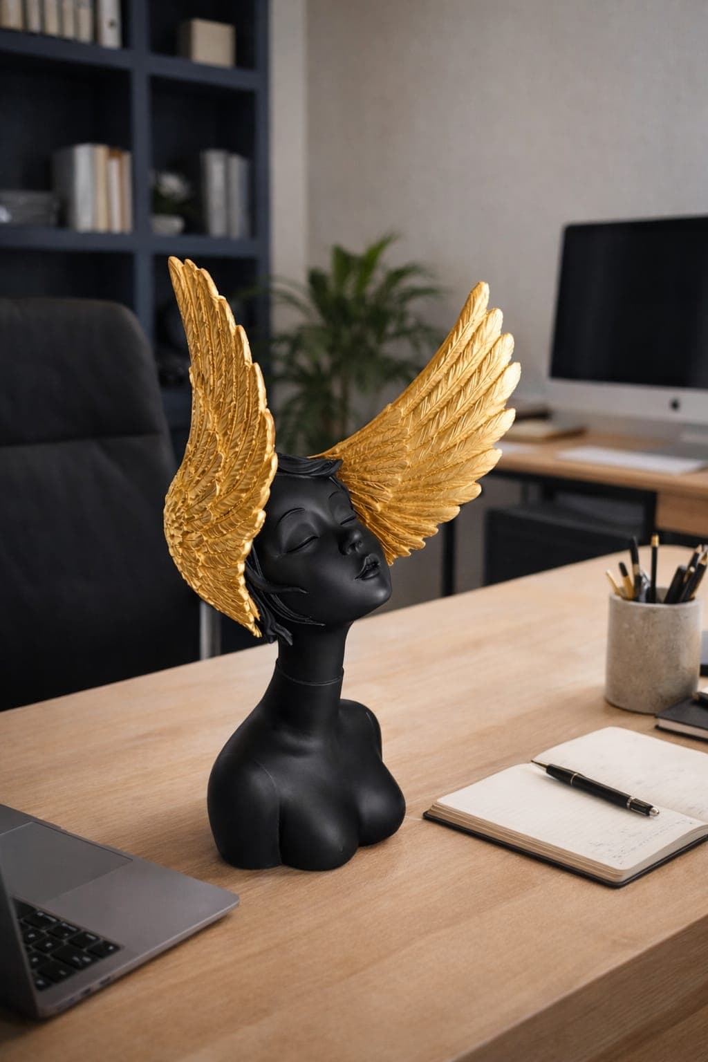 Modern Abstract Woman Wings Sculpture 2