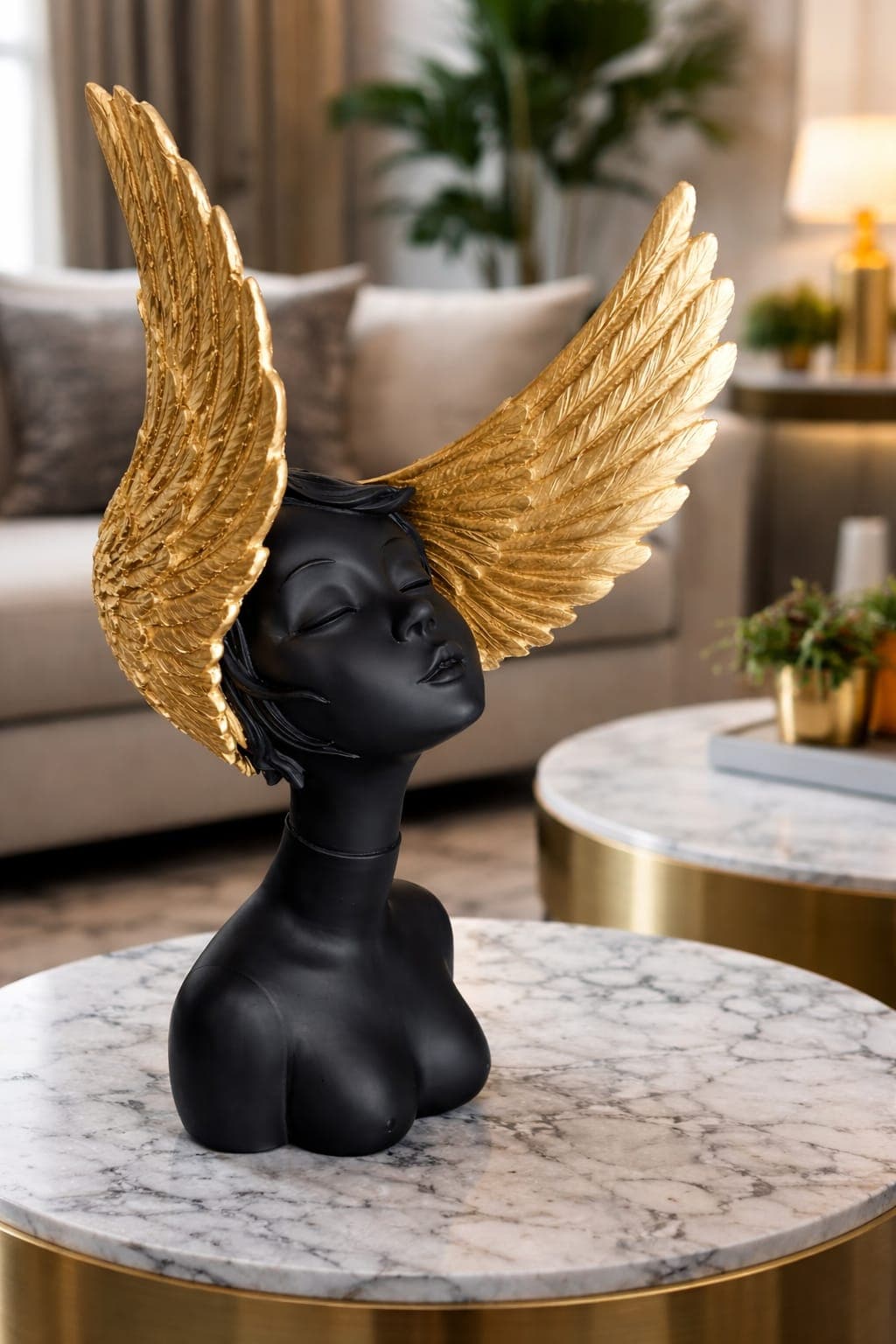 Modern Abstract Woman Wings Sculpture 4