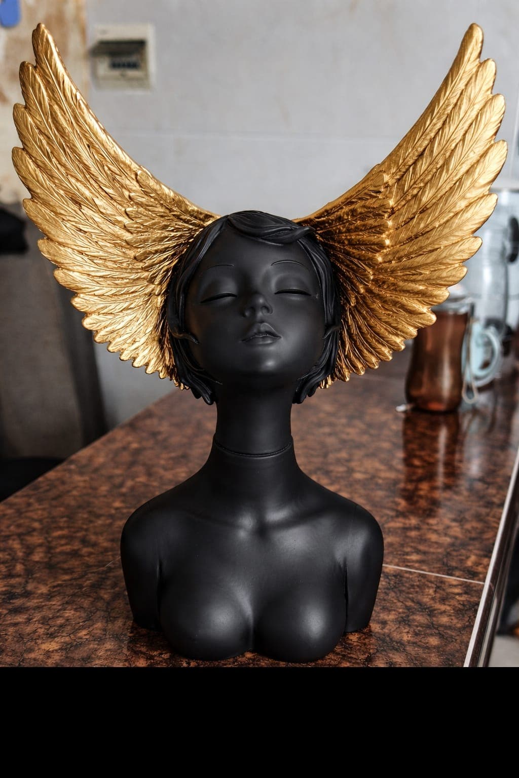 Modern Abstract Woman Wings Sculpture 6