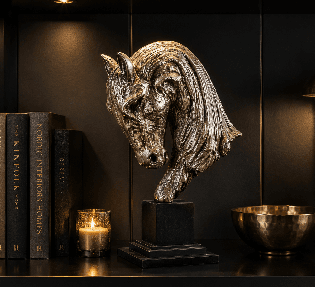 Luxury Horse Head Sculpture | Metallic Equestrian Bust Home Decor 3
